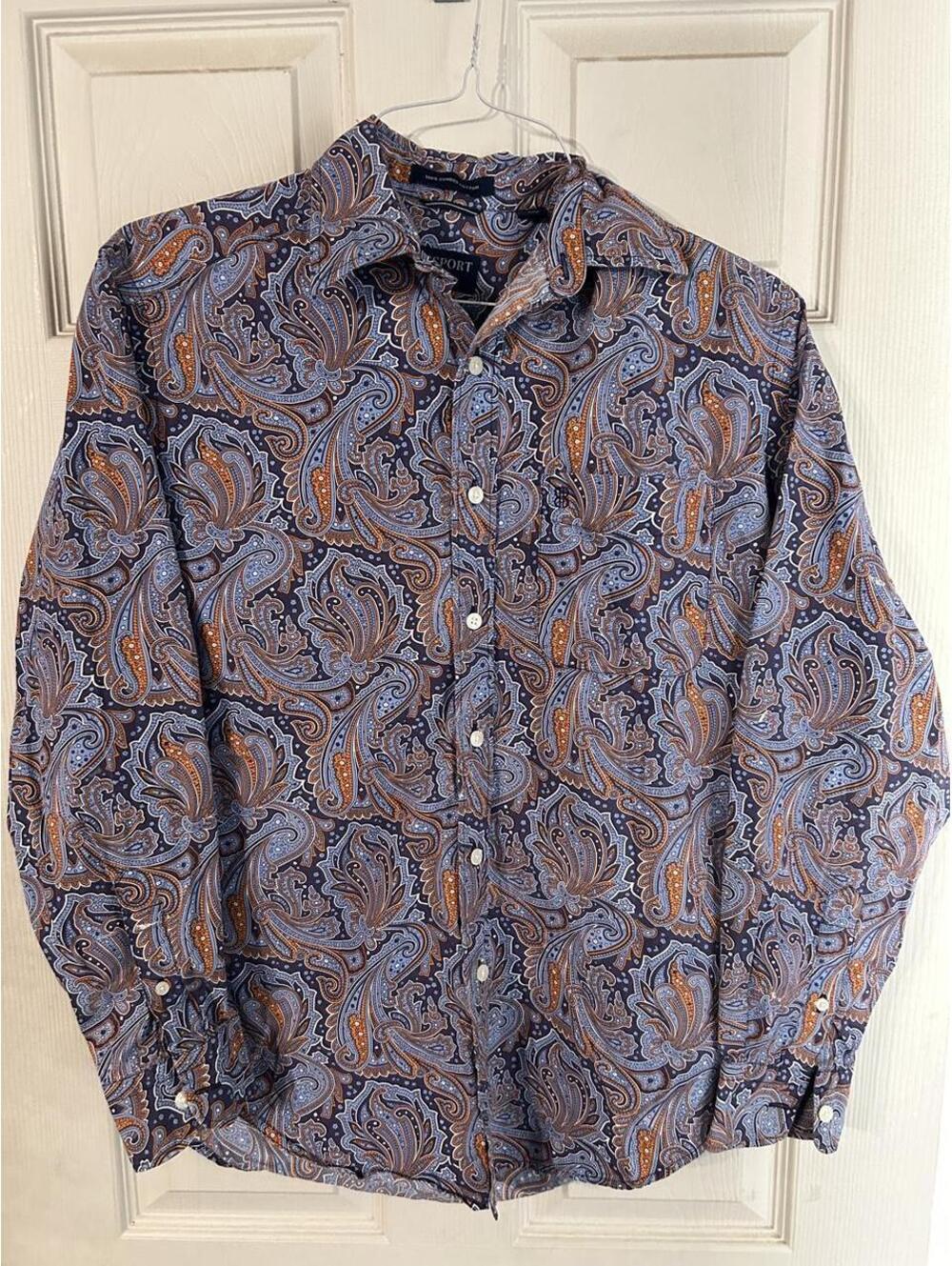 vintage bill blass blassport paisley button-up